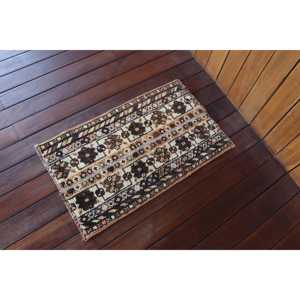 พรมขนาด 1.4x2.4 ฟุต, พรมตุรกีโบราณ, พรมลายทางสีน้ำตาล - Product Image 2