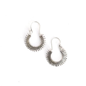 Pendientes de Aro de Plata de Ley de 4.1 Gramos con Diseño en Forma de Espiga - Product Image 1