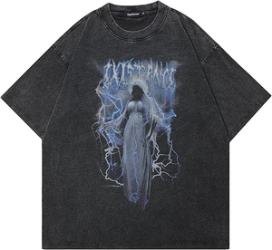 Personalizado pesado 100% algodón Oversize camiseta en blanco Mock NeckHeavyweightOversized Boxy camiseta para hombres, ajuste suelto, impreso - Product Image 3