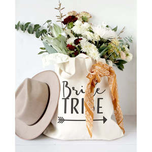 กระเป๋าผ้าแคนวาสสีพื้นสำหรับทีมเจ้าสาว แบบเปิดด้านบน ของตกแต่งงานแต่งงาน - Product Image 5