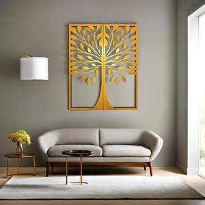 Décoration murale en or et métal Sculpture d'art en fer faite à la main pour le salon, la chambre et le bureau Pièce de décoration pour la maison - Product Image 4