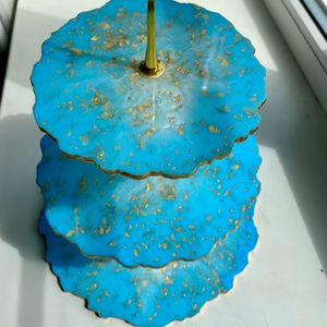DESIGNS RELATED DISPLAY HANDMADE DIY 3 Tier Round Shape Fruit Tray Epoxy <b>Mold</b> Tea Tray Table Silicone <b>Mold</b> for <b>Resin</b> Arts - Product Image 1