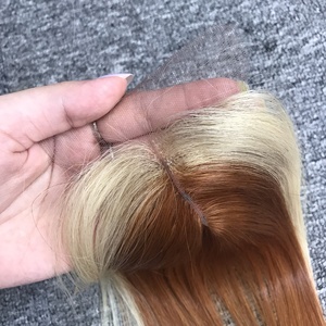 Pelucas delanteras de encaje de color claro y extensiones de cabello humano con cierre frontal de encaje - Product Image 2
