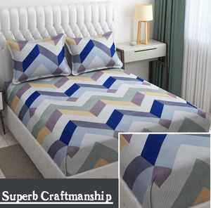 Ensemble de draps de lit 3 pièces en coton de qualité élégante Impression florale solide Style classique Confortable et idéal pour les cadeaux - Product Image 5