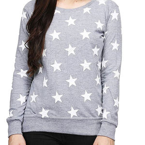 Sudadera hecha de poliéster y algodón para exteriores para adultos, Sudadera de cuello redondo impresa personalizada para mujer - Product Image 1