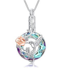 Collar de cristal púrpura urna para cenizas plata esterlina con cristal cremación joyería recuerdo memoria para mujeres niñas tamaño personalizado - Product Image 1