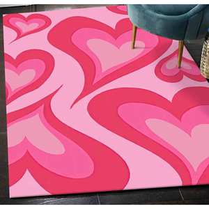 พรมห้องเด็กผู้หญิงสีชมพู, พรมรูปหัวใจ, พรมลายหัวใจสีชมพู, พรมเด็ก, พรมขนนุ่ม - Product Image 4