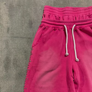 Ensemble survêtement personnalisé de haute qualité pour homme, pantalon de survêtement évasé et sweat à capuche, ensemble de survêtement en coton, sweat à capuche zippé avec strass - Product Image 2