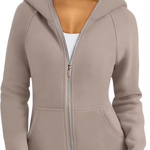 Femmes Zip Up Hoodies Polaire Vestes Sweats Surdimensionnés Automne Mode Tenues Chandails Vêtements D'hiver - Product Image 1