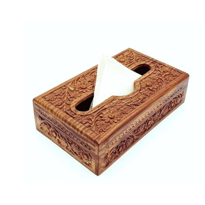 Boîte à mouchoirs en bois 100% écologique, fabriquée à la main par ROSHAN HANDICRAFTS, design moderne, pour la décoration de la maison, la salle de bain d'hôtel, la vaisselle - Product Image 4