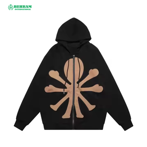 Sweats à capuche en coton polaire avec fermeture éclair complète personnalisés OEM Sweatshirts à capuche personnalisés en éponge française de haute qualité pour hommes - Product Image 3