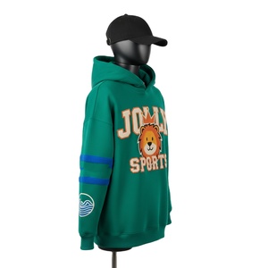 Sudadera con capucha de lana GSM 350 para mujer, tela de poliéster de algodón de Color verde, logotipo de chenilla personalizado, diseño bordado, sudaderas básicas para mujer - Product Image 5