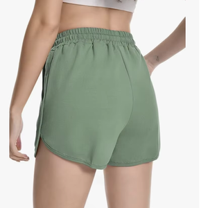 Pantalones Cortos Deportivos de Algodón para Mujer, Estilo Casual, con Dobladillo Curvo, Cordón Ajustable, para Verano, Entrenamiento Atlético - Product Image 1