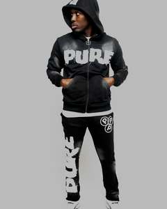 Chándal acampanado estampado para hombre con tarifa al por mayor, ropa de calle informal, chándal acampanado ajustado con logotipo personalizado para hombre, ropa de entrenamiento - Product Image 6