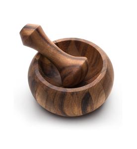 Mortero y Maja Olmeca, trituradora de hierbas y especias de madera de acacia, molinillo de mortero/picadora para hierbas para prensa de ajo, molinillo de café - Product Image 1