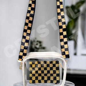 Go Elks Sangles de sac à perles de rocaille en or blanc personnalisées Accessoires de sangle de sac à main à la mode pour sacs - Product Image 4