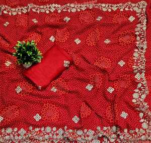 Diseño exclusivo Georgette Saree con Fancy Zari y lentejuelas Trabajo, función de boda Use Sari, Party Wear Designer sari. - Product Image 4