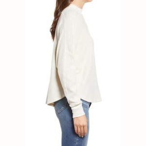 Custom Women's <b>Curved</b> <b>Hem</b> Thermal Mock Neck <b>T</b> <b>Shirt</b> for <b>men</b> - Product Image 3