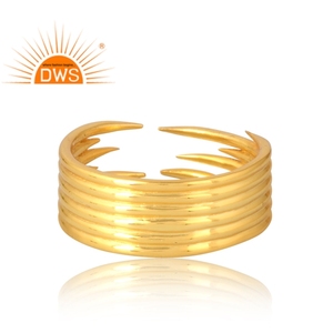 Bague en laiton plaqué or jaune 18 carats vente chaude Demi bijoux fins pour femmes cadeau pour elle - Product Image 2