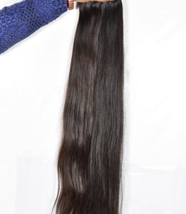 Venta al por mayor de extensiones de cabello humano de color natural indio de onda profunda tejido frontal negro para mujeres cutícula alineada procesamiento químico - Product Image 2