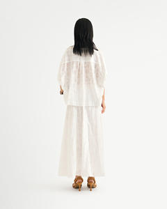 Chemise décontractée pour femme de haute qualité en coton et polyester respirant, anti-froissement, à manches courtes, couleur unie, col rabattu, coupe ample, manches larges - Product Image 4