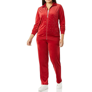 Dernier style de survêtements en strass pour femmes Services OEM Survêtements en strass pour femmes Top fabricant Survêtements en strass pour femmes - Product Image 3