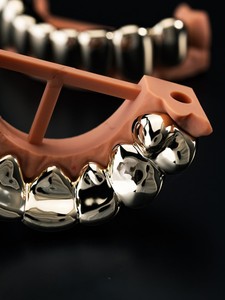 <b>Fine</b> <b>Jewelry</b> Hip Hop Teeth Grills Real Gold Plating Heavy Solid 925 Sterling Silver Fit Deep Cut Teeth Grillz for Teeth - Product Image 3