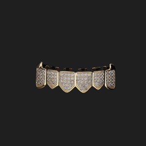 Personalizado hombres Hip Hop Iced Grillz 14K chapado en oro blanco VVS Moissanite diamante dientes Grillz 925 joyería de plata regalo perfecto - Product Image 6