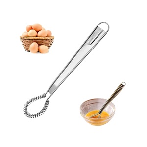 Fouet En Acier Inoxydable Manuel Plat Mini Fil Batteur À Oeufs Ressort Agitateur Sauce Lait Café Batteur Outil - Product Image 1