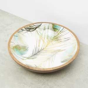 Bol en émail en bois biodégradable fait à la main par Craft Emporium Assiette jetable avec autocollant imprimé pour le service et la cuisine - Product Image 3