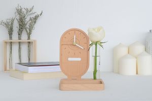 Đồng hồ bằng gỗ lấy cảm hứng từ thiên nhiên hiện đại được thiết kế với thiên nhiên trong tâm trí, làm nổi bật kết cấu hữu cơ và tông màu đất. - Product Image 3