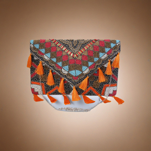 Luxury <b>Beaded</b> Handbags for Ladies Handmade Top Handle Bag with <b>PVC</b> Lining and Zipper Closure Made in India 2025 - Product Image 2