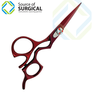 Ciseaux de coiffeur professionnels avec manche en acier inoxydable et lame en caoutchouc enduit ciseaux amincissants de type droit tranchant - Product Image 2