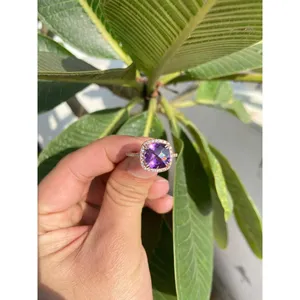 Amethyst Cushion Cut <b>Ring</b> 925 Sterling Silver Handmade Gemstone Jewelry Wholesale Supplier - Product Image 2