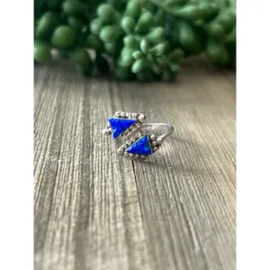 <b>Men's</b> Bezel Set Blue Topaz <b>Ring</b> in <b>Sterling</b> <b>Silver</b> Adjustable - Product Image 1