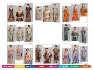 Indian Pakistani Exclusive Afreen 2 Women's Floor-Length <b>Kaftan</b> Fancy Polyester Crepe Digital Print Stone Work for Beachwear - Product Image 2