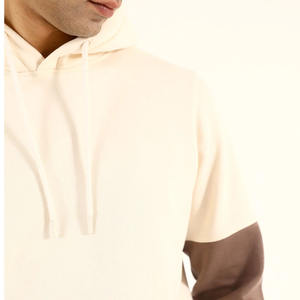 Pull à capuche en polaire 100% coton pour hommes, coupe ample de haute qualité, poids lourd, motif solide, col à capuche, coupe panneau, manches d'hiver - Product Image 2