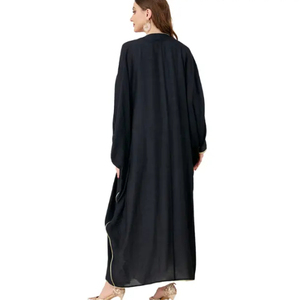 High Quality Modest Eid <b>Full</b>-<b>Length</b> Abaya Dress for Muslim Women Simple Butterfly Khimar <b>Cardigan</b> Dubai Kaftan for Islamic - Product Image 2