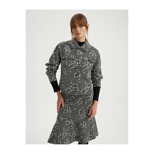 Veste en coton mélangé tricoté à motifs pour femmes, provenant de Turquie - Product Image 3