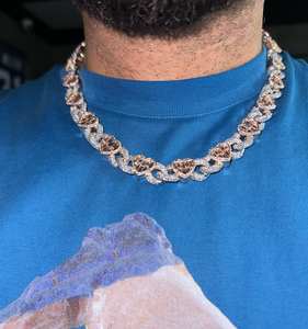 Pass Diamond Tester GRA Hip Hop S925 Silver Iced Out Bling 3 rangées 14mm 16mm 18mm 20mm VVS Moissanite Cuban Link Chain pour homme - Product Image 3