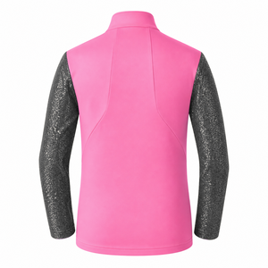 Conjunto de calentamiento personalizado para chicas de porristas, chaqueta y pantalones de poliéster y PU con brillantina bordada, para práctica de baile y competición. - Product Image 2