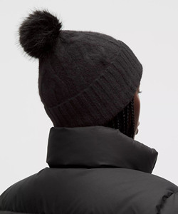 Gorro de Punto con Diseño Personalizado OEM, Mezcla de Lana Negra, Forro Polar, Pompón, Súper Suave, Cálido y Elástico, Unisex - Product Image 3