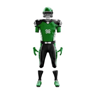 Uniforme de Fútbol Americano para Hombre, Verde y Negro, Sublimado, Manga Corta, Jersey Ajustado que Absorbe la Humedad, Conjunto de Pantalones, para Adultos, Todas las Temporadas - Product Image 2