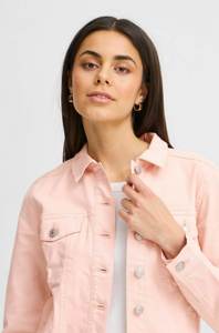 Vente chaude personnalisé Rose fumée femmes Denim veste poches poitrine et bouton fermeture conçu pour les femmes pour toutes les saisons confort - Product Image 3