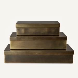 Antique Brass Kim Loại Thân Thiện Với Môi Đa Chức Năng Châu Âu Phong Cách Trang Sức Tổ Chức Hình Chữ Nhật Lớn Gấp Lưu Trữ Hộp 3 Kích Thước Số Lượng Lớn - Product Image 4