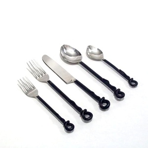 Cubiertos de acero inoxidable de alta calidad con diseño de mango con nudo único, juego de cubiertos de lujo para restaurante, boda, hogar, Hotel - Product Image 1