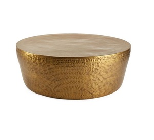 Mesa de centro de aluminio martillado Vintage con acabado Natural 2025, superventas, alta calidad, venta al por mayor, mesa redonda personalizada - Product Image 3