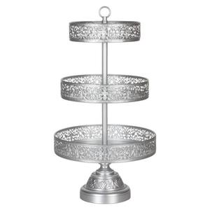 Nuevo soporte decorativo para pastel galvanizado de hierro de 3 niveles, soporte de exhibición de pastel para fiesta de cumpleaños de Metal - Product Image 3