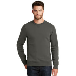 Usine gris personnalisé élégant hommes 100% coton sweat sérigraphie à manches longues épissé pour décontracté Streetwear sweat - Product Image 1