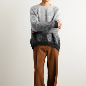 Tendance respirant hommes pull rue décontracté tricoté en peluche à manches longues col rond pull tricots - Product Image 3